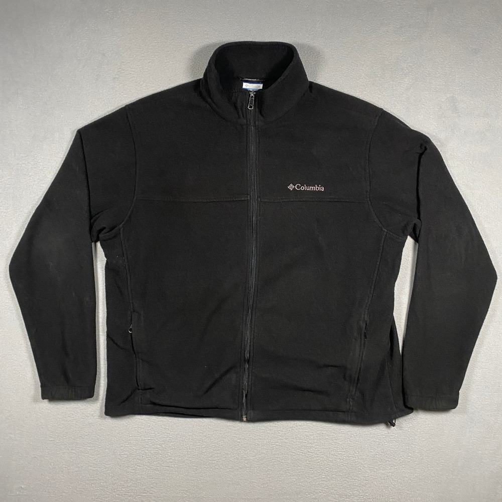 Columbia Fleece Jacket Mens XL Black Steens Mountain Full Zip WM3220 Outdoor